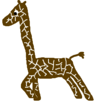 An animation showing a running giraffe